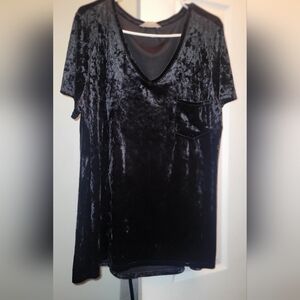 Elegant Black Velvet Women's Top